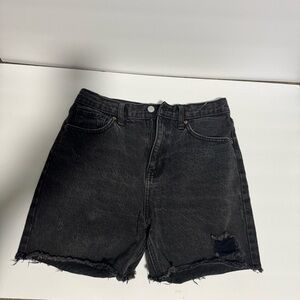 Old Navy Black Jean Shorts Distressed High-Waisted